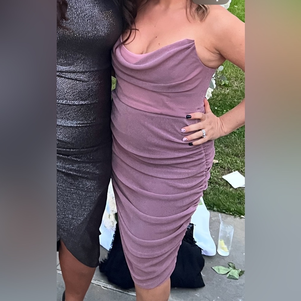 Michael Costello Strapless Dusty (Blush) Rose Dress - Picture 5 of 5